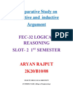 Comparative Study On Deductive and Inductive Argument: Fec-32 Logical Reasoning Slot-2 1 Semester