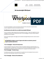 Centro Di Consulenza _ Codici Di Errore Delle Lavastoviglie Whirlpool - Centro Di Consulenza