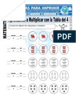 Ficha de Multiplicando Con La Tabla Del Cuatro para Primero de Primaria