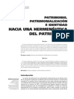 Patrimonio Patrimonializacion e Identida