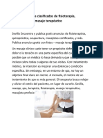 Sevilla - Anuncios Clasificados de Fisioterapia, Quiroprácticos - Masaje Terapéutico