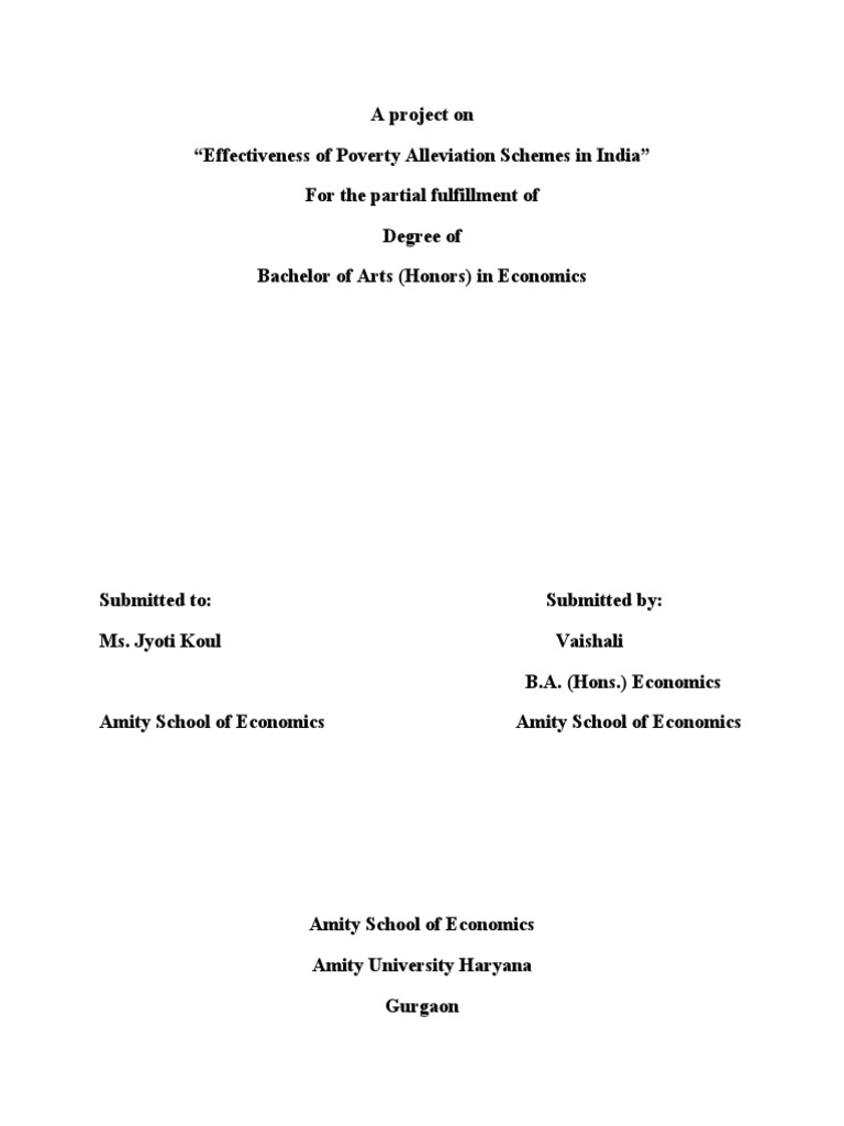 Effectiveness of Poverty Alleviation Programmes in India | PDF ...