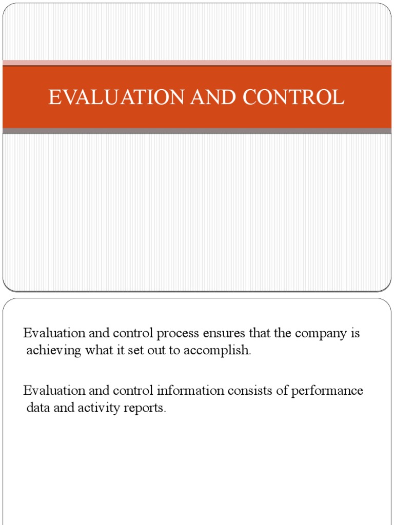 Evaluation and Control | PDF | Business