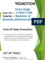 Sales Promotion: Name:-Roll No: - Course