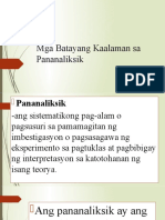 Mga Batayang Kaalaman Sa Pananaliksik