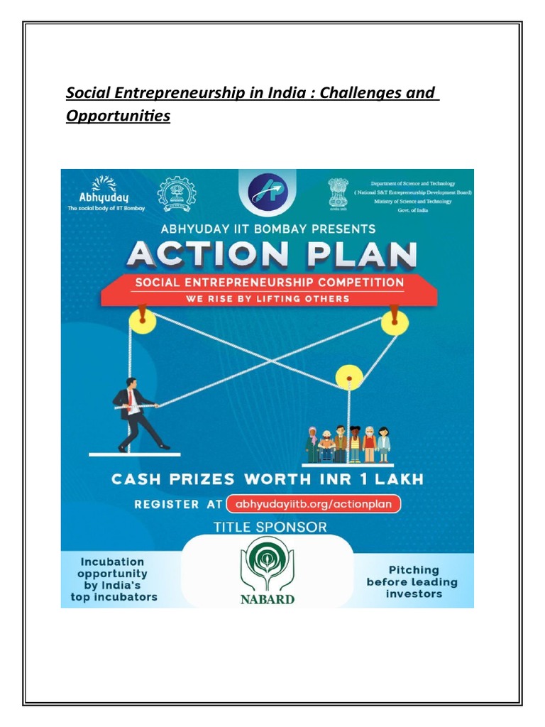 Social Entrepreneurship in India: Insights | PDF | Social ...