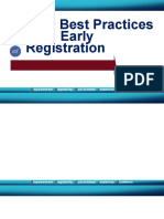 Best Practices During Early Registration