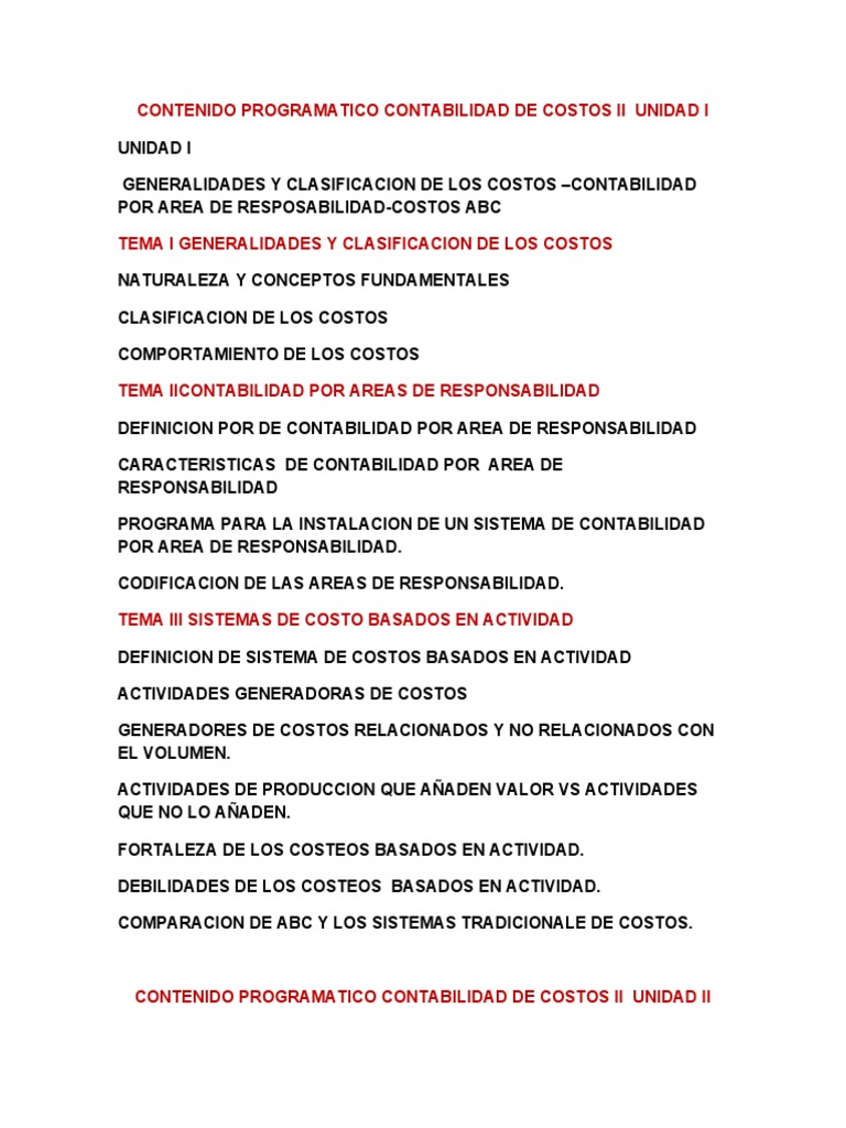 Contabilidad de Costos II: Temas Clave | PDF | Costo | Presupuesto