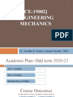 (CE-19002) Engineering Mechanics: Dr. Vasudha D. Katare (Adjunct Faculty, CED)