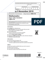 07a 1MA1 1H November 2019 Examination Paper PDF
