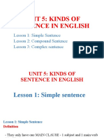Learn about simple, compound and complex sentences