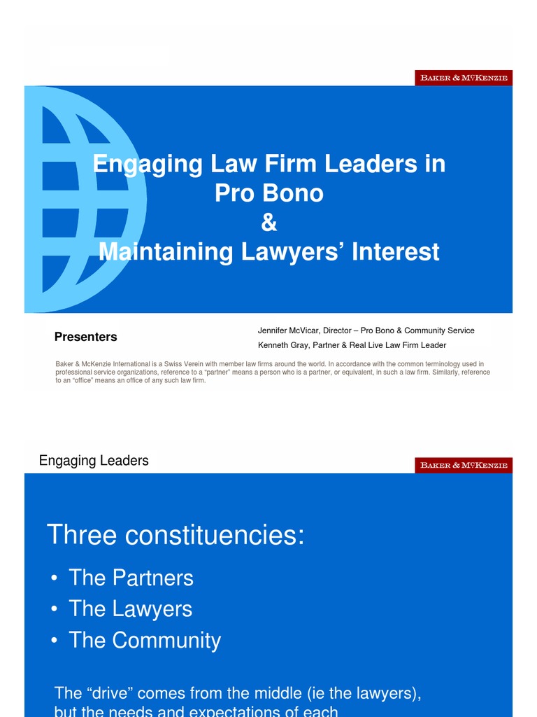 Engaging Law Firm Leaders in Pro Bono | PDF | Law Firm | Corporate ...