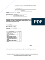 Declaracion Jurada de Salud para El Transporte Aéreo de Pasajeros