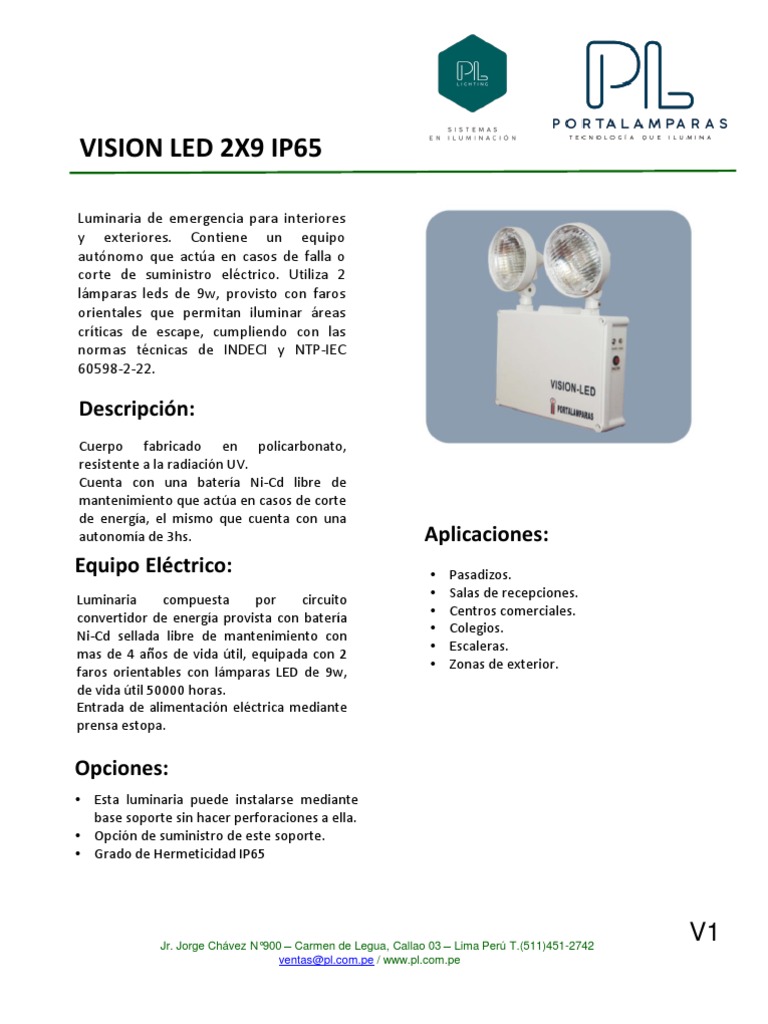 Vision Led 2x9 Ip65 | PDF