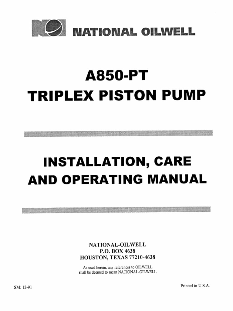 Oilwell A850pt C&o | PDF