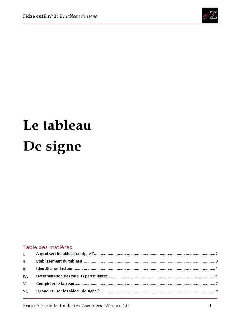 Tableau de signe en mathématiques | PDF | Nombre réel | Fonction ...