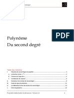 Fiche Math Polynome Du Second Degré