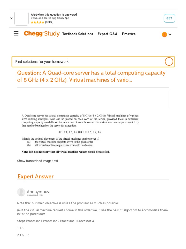 A Quad-Core Server Has A Total Computing Capacity ... | PDF | Multi ...
