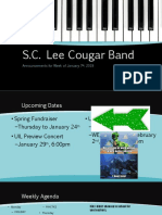 S.C. Lee Cougar Band: Announcements For Week of January 7, 2019