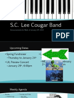 S.C. Lee Cougar Band: Announcements For Week of January 14, 2019