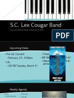 S.C. Lee Cougar Band: Announcements For Week of February 4, 2019