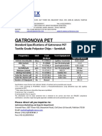 TDS Gatronova PET Textile Grade Semidull Polyester Chips