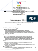 Webster Primary School - Home Learning