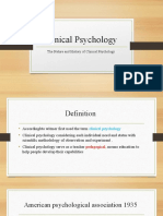 The Nature and History of Clinical Psychology