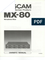 Tascam - MX-80 - Owner's - Manual Mode D'emploi
