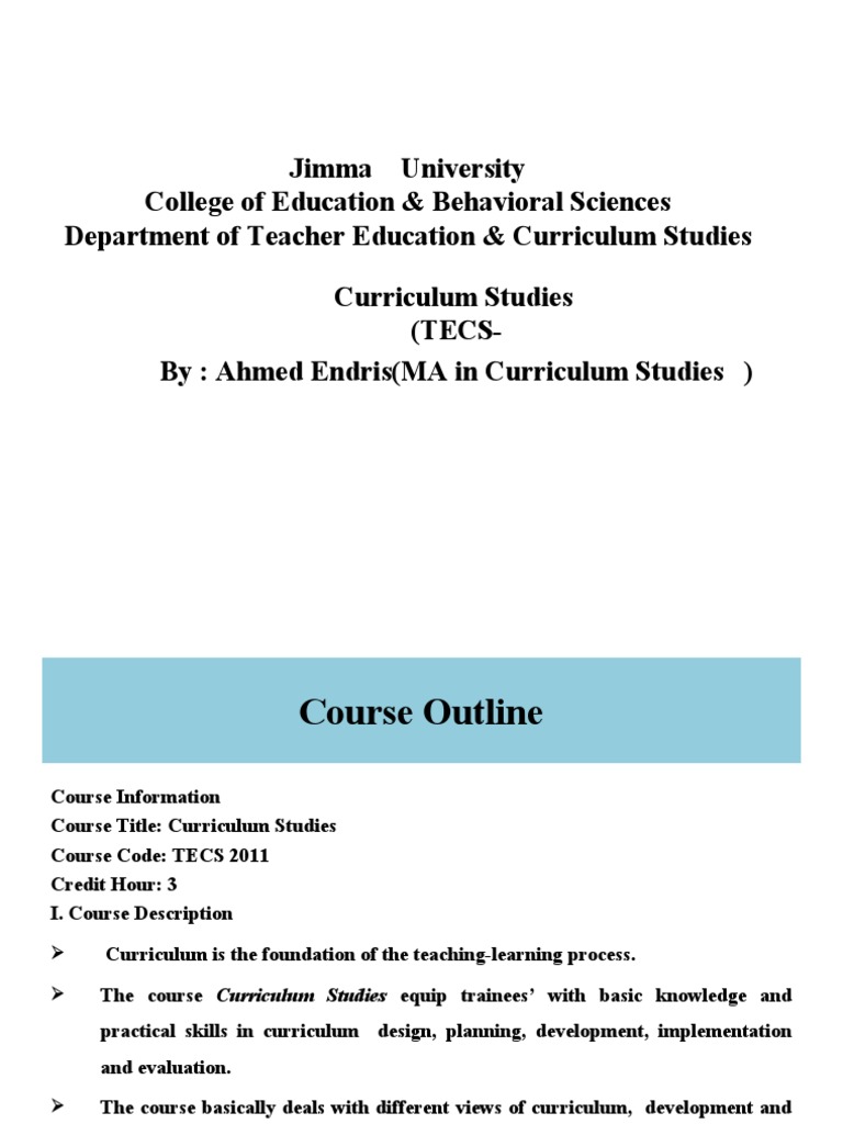 Curriculum Studies Course Overview | PDF | Curriculum | Learning