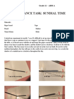 Sundial Experiment Times