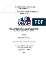 Plan de manejo de residuos sólidos domiciliarios Pacocha