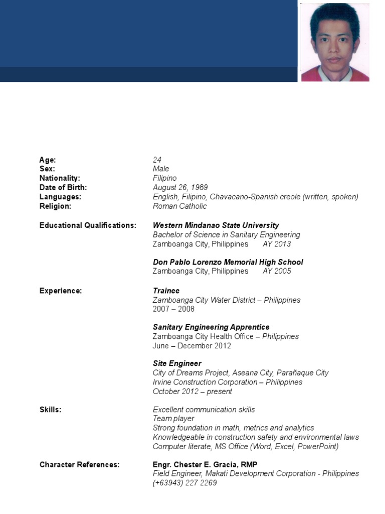 CV of Engr. Angelo P. Endozo | PDF | Philippines