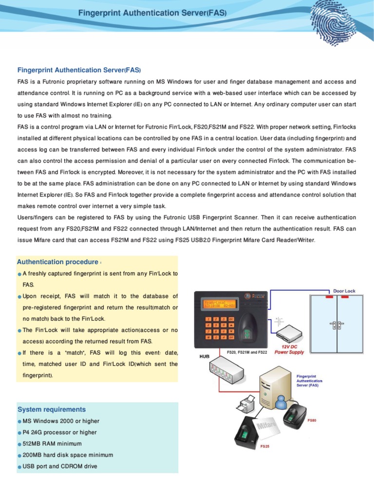 Fingerprint Authentication Server (Fas) - English Catalog | PDF ...
