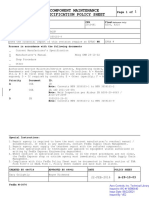 Component Maintenance Specification Policy Sheet: Page 1 of 1