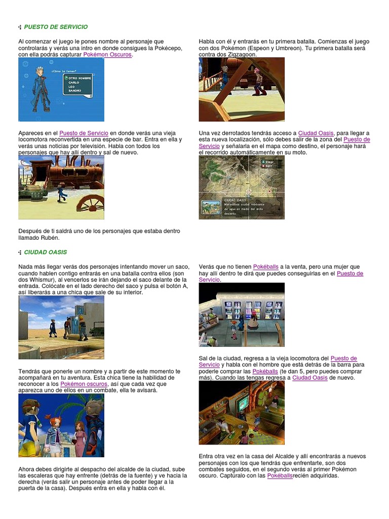 Guía de Pokémon Colosseum: Inicio y Batallas | PDF | Pokémon | Ascensor