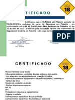 Certificado de treinamento de NR 18- Acione Lira Ramos