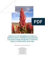 Proyecto de Desarrollo para La Producción y Comercialización de Galletas A Base de Quinua y Estevia para La Población de Sucre