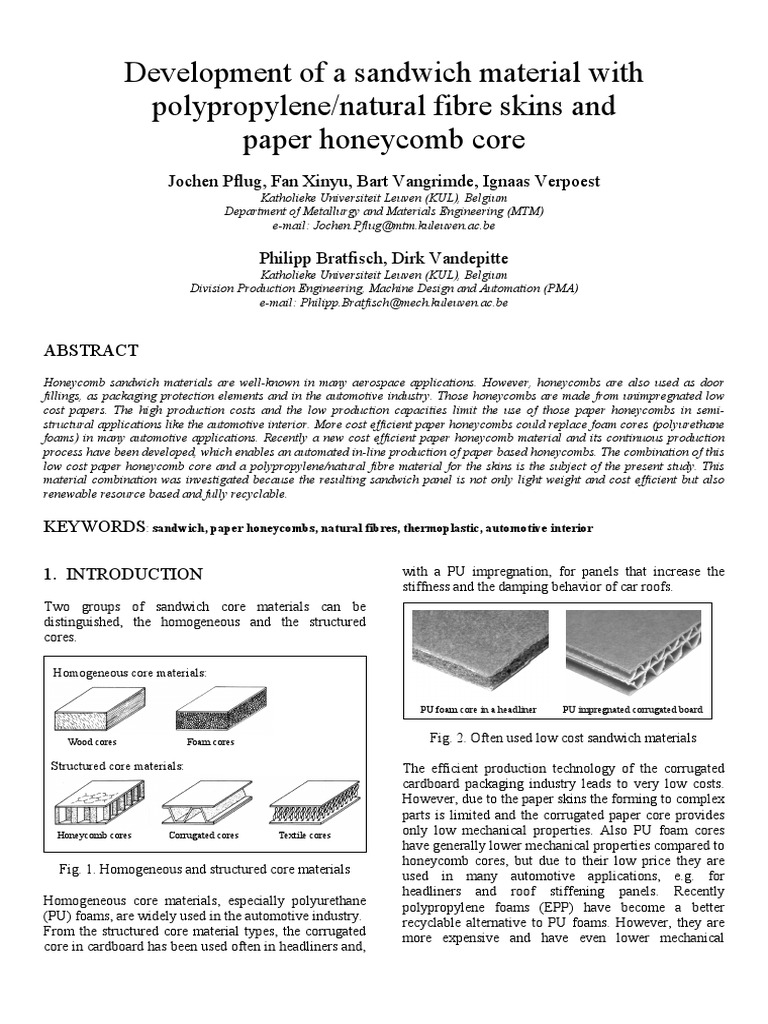 Development of A Sandwich Material With | PDF | Economic Sectors