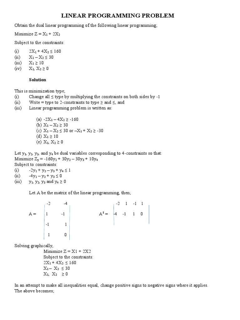 Linear Programming Problem | Download Free PDF | Linear Programming ...