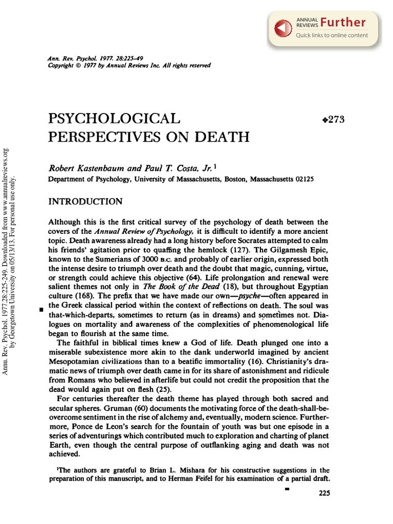 Kastenbaum 1977 PDF Death Attitude (Psychology)