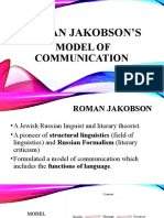 Roman Jakobson'S: Model of Communication