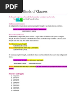 Lesson 1 Kinds of Clauses