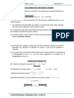 Inecuaciones de Segundo Grado