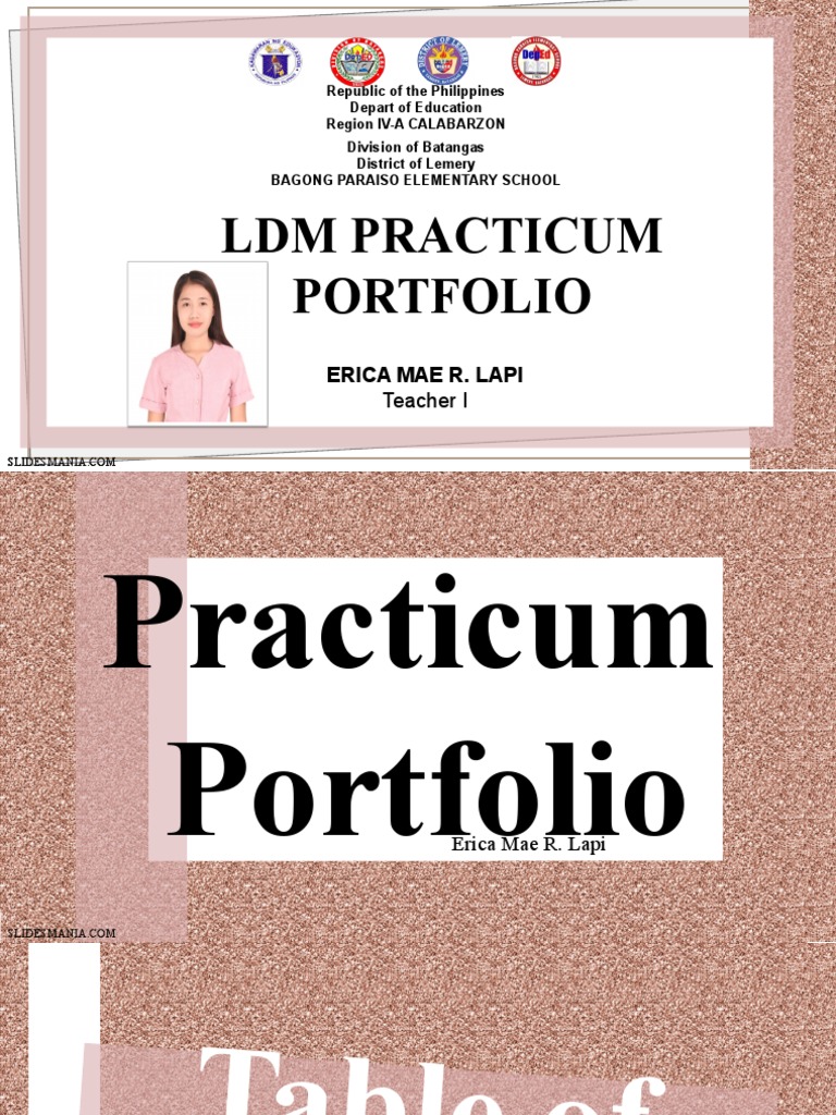 LDM Practicum Portfolio by Erica Mae R. Lapi | PDF | Teachers ...