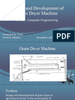 Design and Development of Grain Dryer Machine: Cpro1E-Computer Programming
