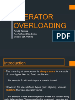 Operator Overloading: Arnold Ramirez Ace Anthony Dela Serna Chester Jeff Ancheta