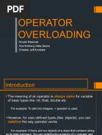 Operator Overloading: Arnold Ramirez Ace Anthony Dela Serna Chester Jeff Ancheta