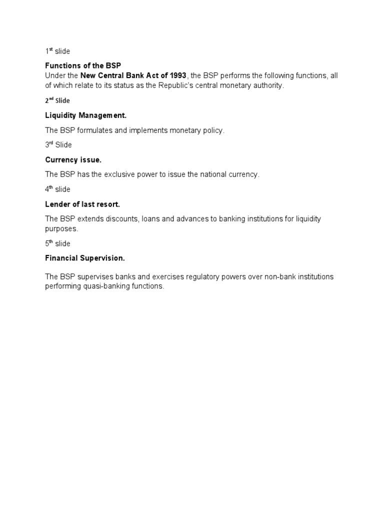 Outline For The PPT Operation of BSP | PDF