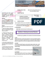 I. Course Code / Title: The Intermediate Grades II. Subject Matter Time - Frame